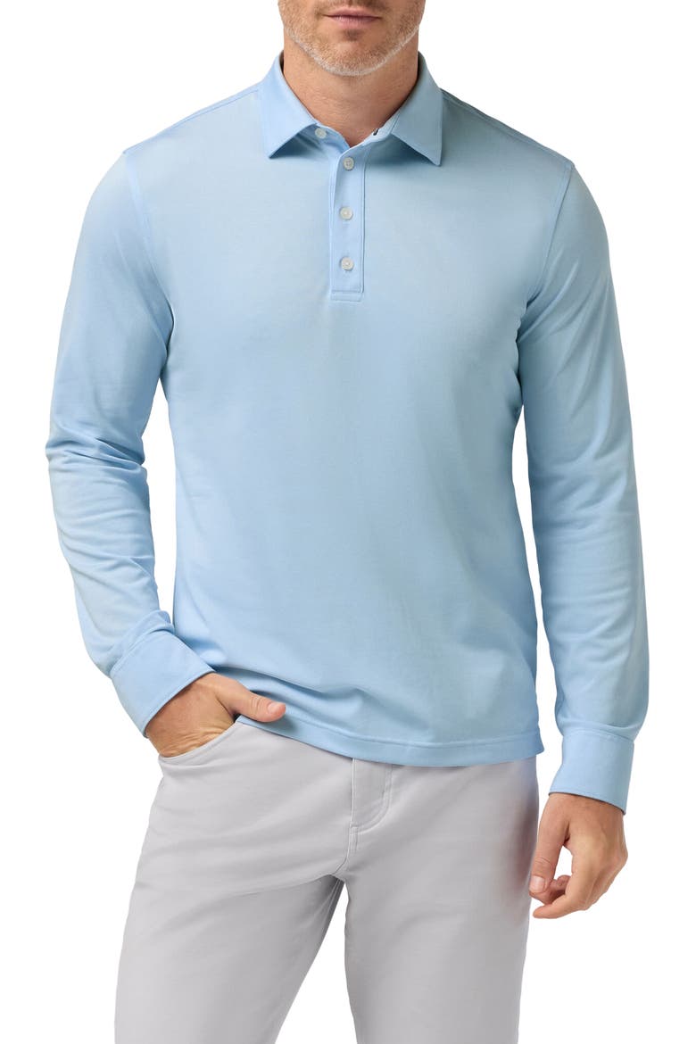 Harper Long Sleeve Performance Polo, Main, color, CLOUD BLUE
