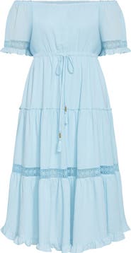 City Chic Angel Embroidery Detail Midi Dress