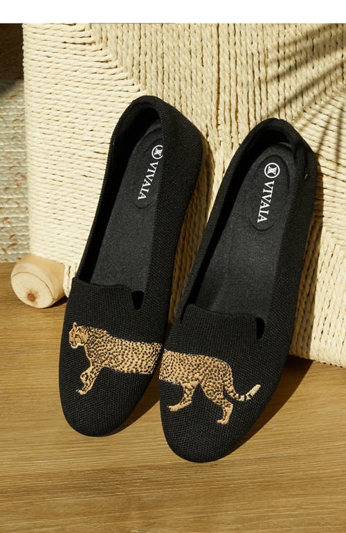 Vivaia Round-toe Embroidered Loafers In Black