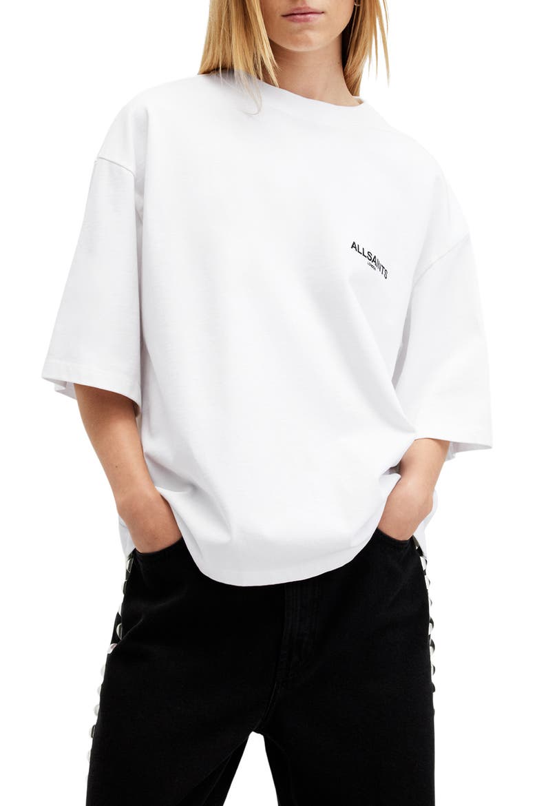 Guardian Amelie Oversize Cotton Graphic T-Shirt, Main, color, WHITE