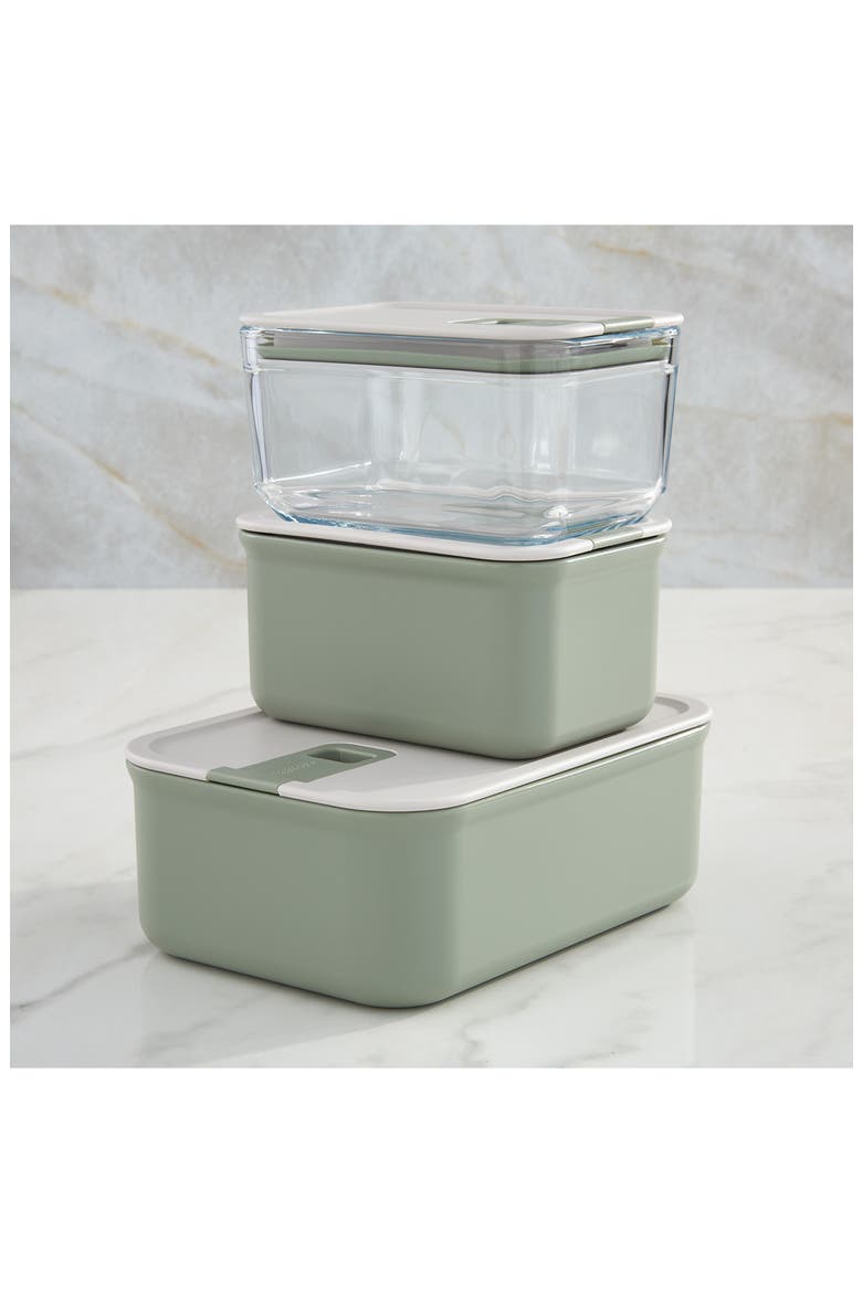 Leo Balance 3-Piece Perfect Seal Food Storage Container Set, Alternate, color, SAGE