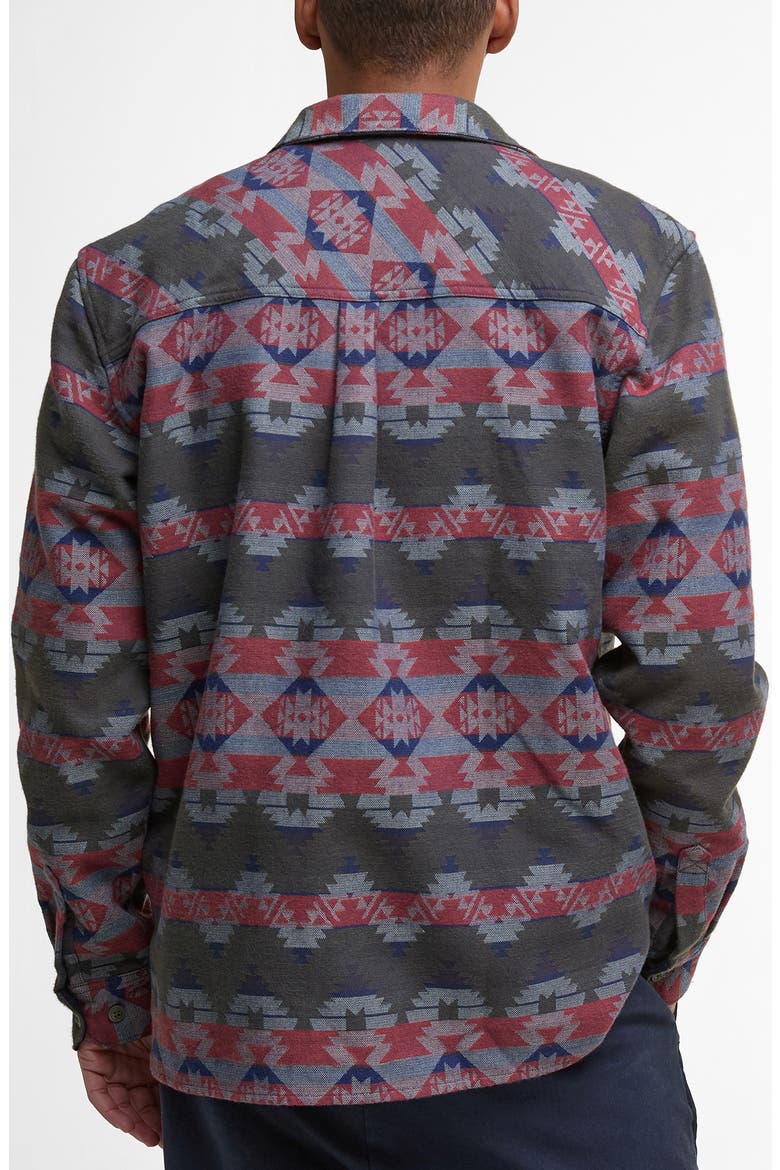 Greatend Relaxed Geometric Jacquard Shirt, Alternate, color, OLIVE