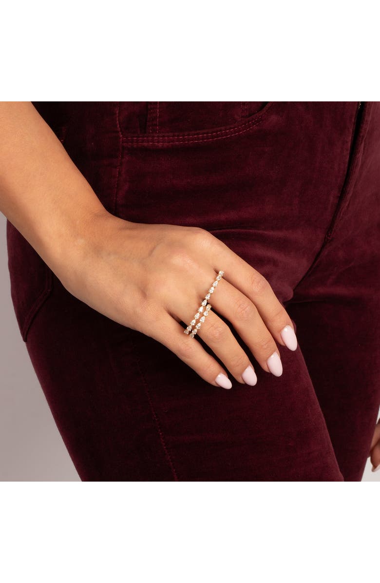 BY ADINA EDEN Lab Grown Diamond Multi Pear Double Finger Ring 14K, Alternate, color, 14K Gold