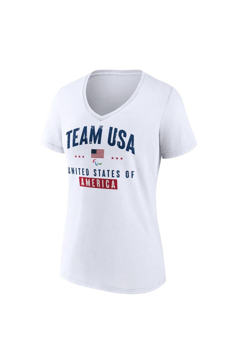 FANATICS Women's Fanatics Branded White Team USA Paralympics Historic Freedom V-Neck T-Shirt, Alternate, color, White