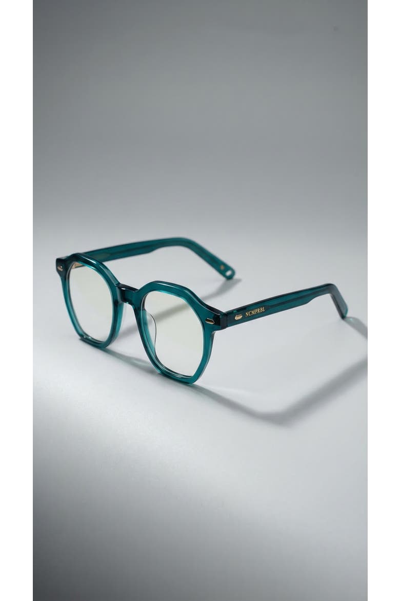 Manifest 46mm Geometric Eyeglasses, Alternate, color, Deep Evergreen Teal