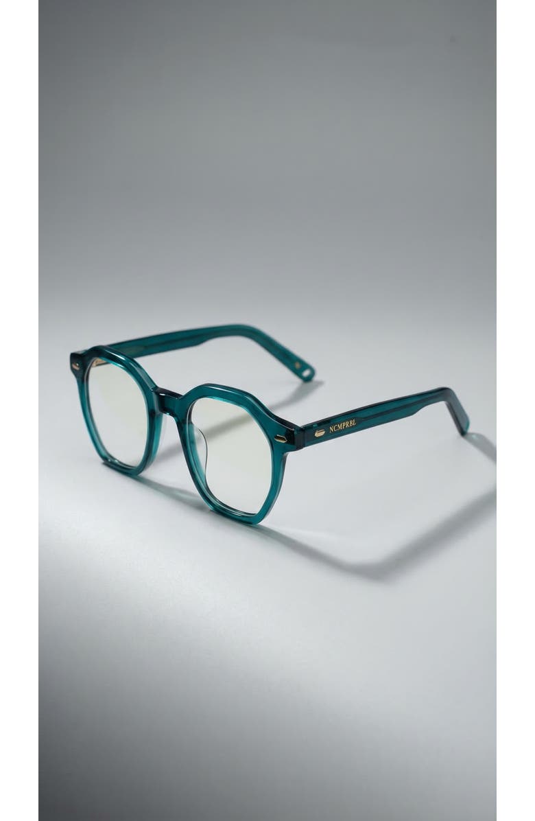NCMPRBL Manifest 46mm Geometric Eyeglasses, Alternate, color, Deep Evergreen Teal