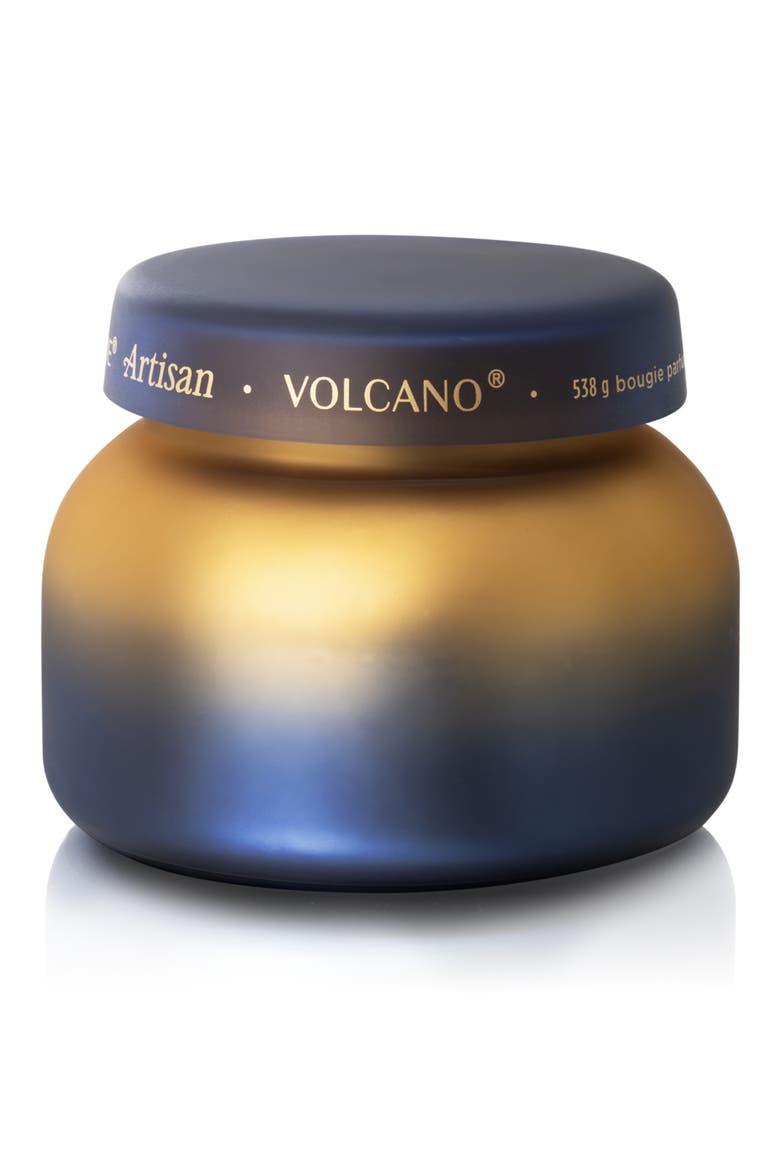 Tuscan Radiance Volcano Signature Jar Candle, Main, color, BLUE/ GOLD