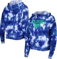 New Era Women's New Era Royal Seattle Seahawks Cloud Dye Fleece Pullover Hoodie