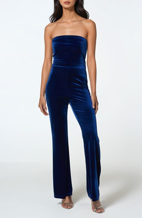 Strapless Velvet Jumpsuit