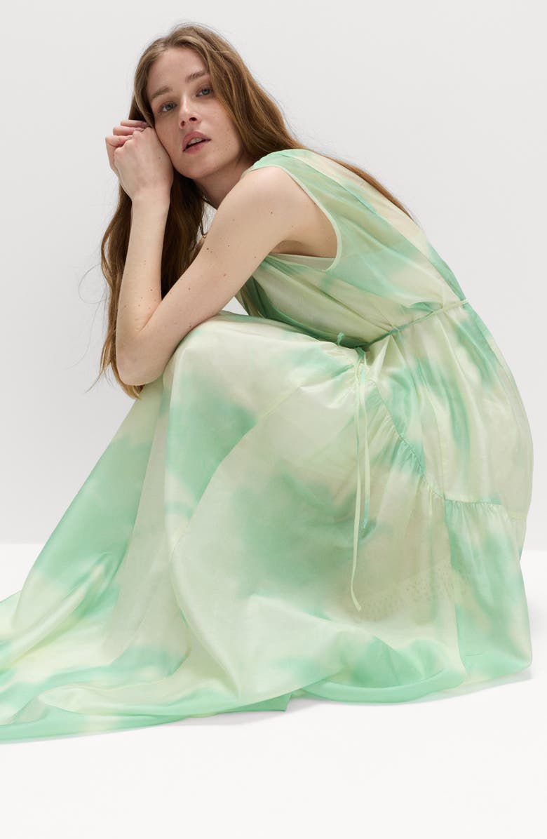 M&S Printed Maxi Dress, Alternate, color, Green