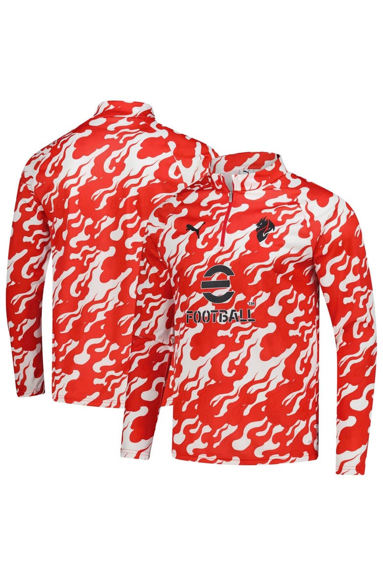 Men's Puma Red AC Milan 2025/26 Pre-Match dryCell Quarter-Zip Top, Main, color, Red