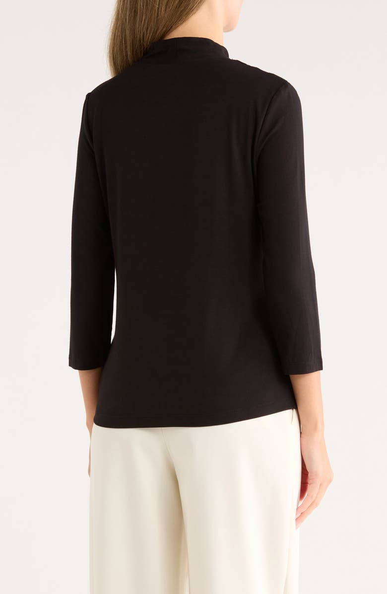 T Tahari Solid V-Neck Knit Top, Alternate, color, Black