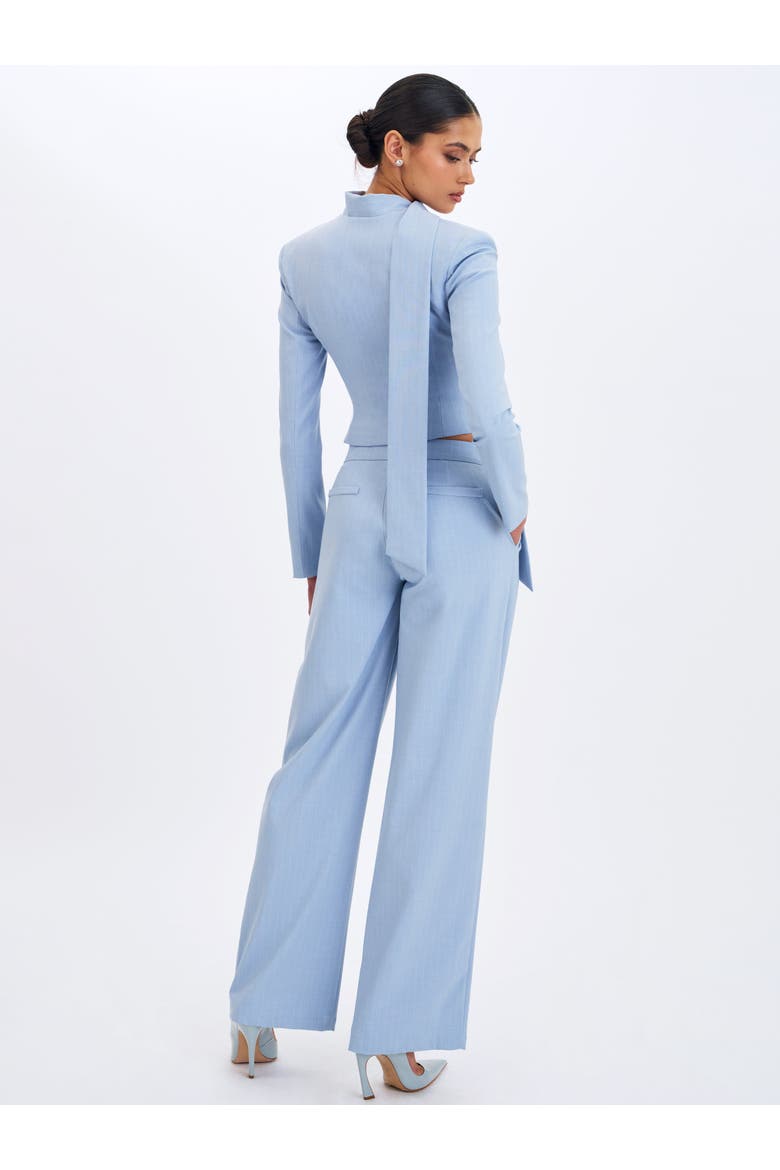 Renley Pinstripe Peplum Blazer, Alternate, color, Sky Blue
