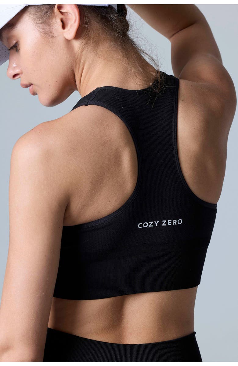 COZY ZERO Women's Tech Merino Mid-Support Sports Bra, Alternate, color, Black