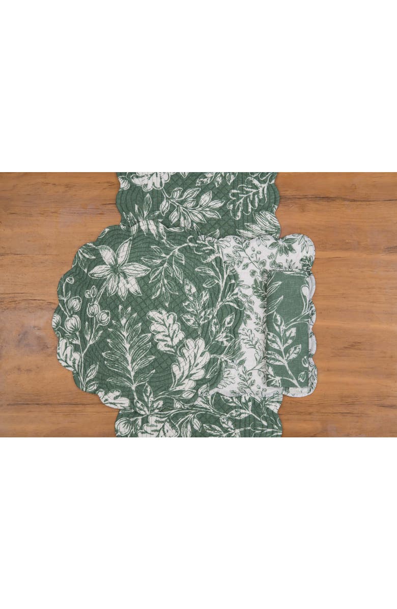 C&F Home Everview Sage Machine Wash Round Set of 6 Placemats 17", Alternate, color, Green