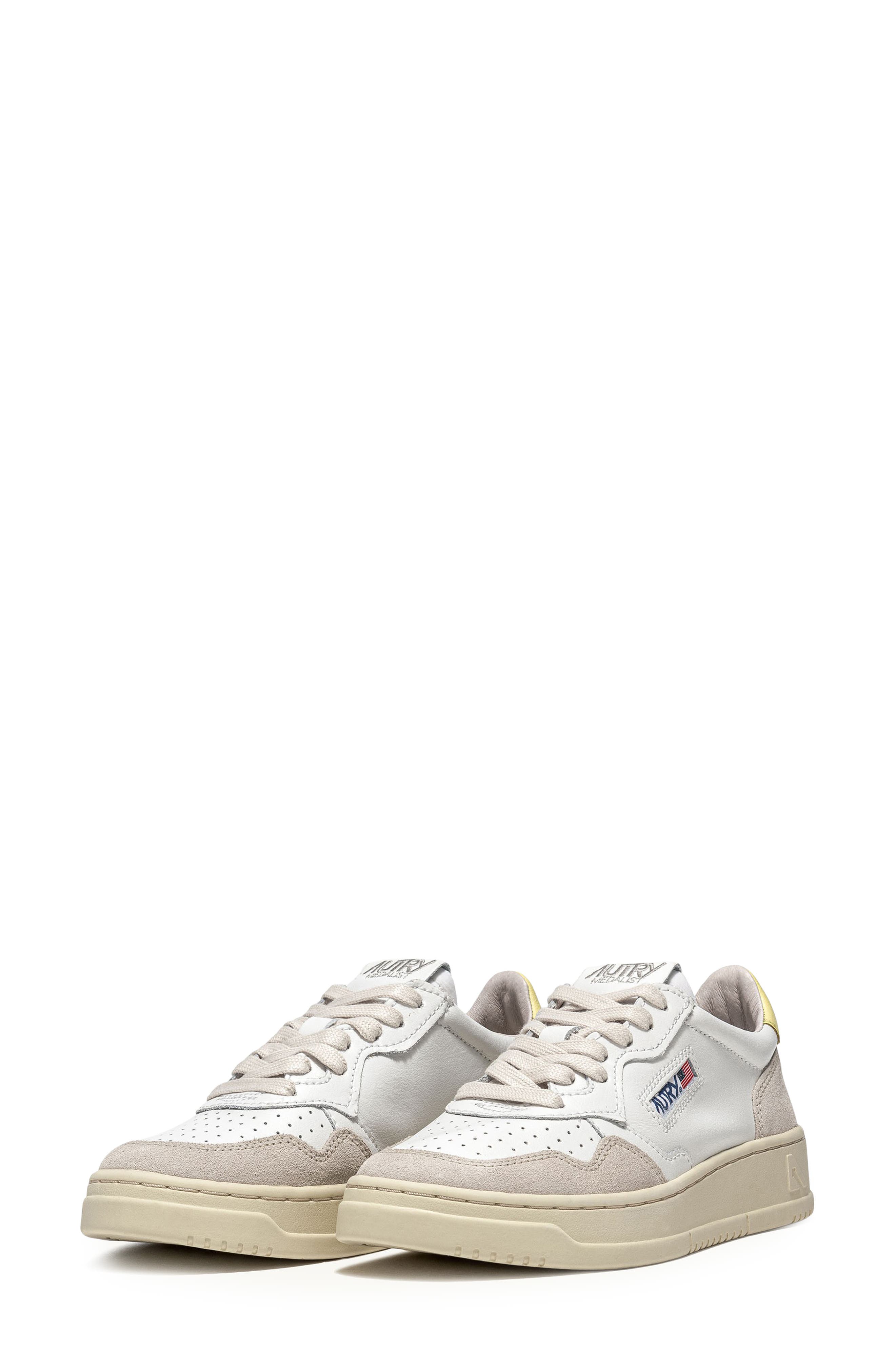 LEATHER/ SUEDE WHITE/ YELLOW