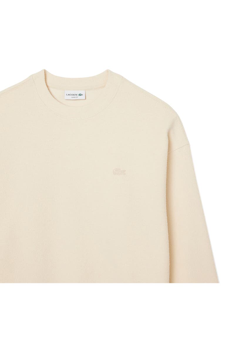Lacoste Relaxed Fit Cotton Blend Piqué Sweatshirt, Alternate, color, Naturel Clair