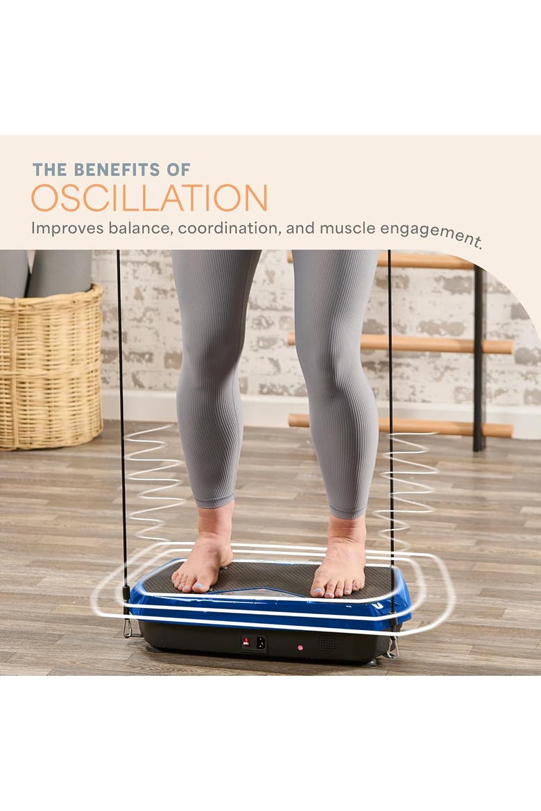 HexaPlate Lite Vibration Plate Exercise Machine Full Body Recovery and Muscle Toning, Alternate, color, Blue