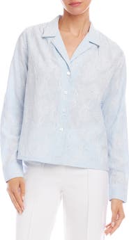 Karen Kane Embellished Button-Up Shirt