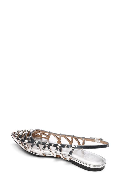 Ash Bazaar Slingback Stud Embellished Sandals In Silver