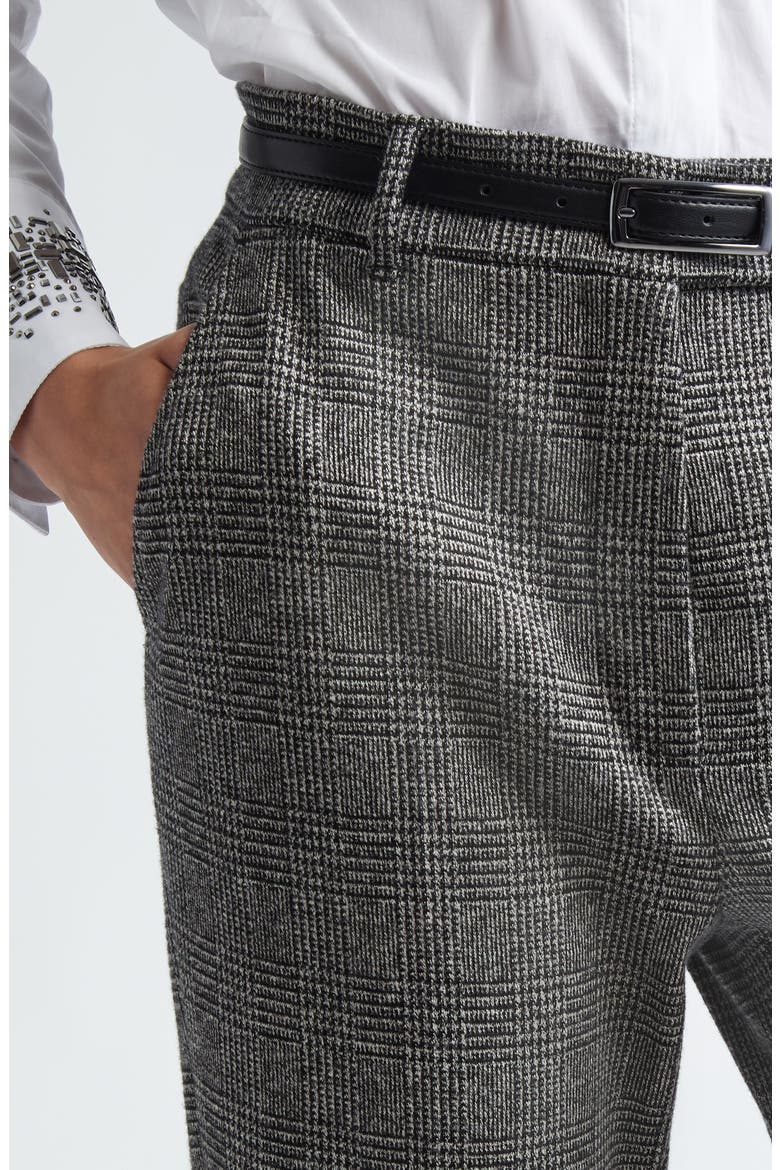 Gerico Slim Fit Belted Check Trousers, Alternate, color, MEDIUM GREY