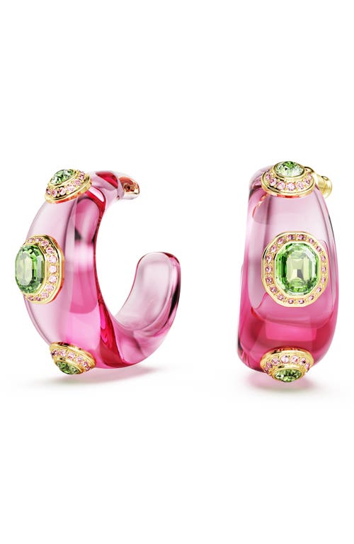 Swarovski Dulcis Mixed Cuts Multicolored Gold-tone Plated Cuff Bracelet In Multi