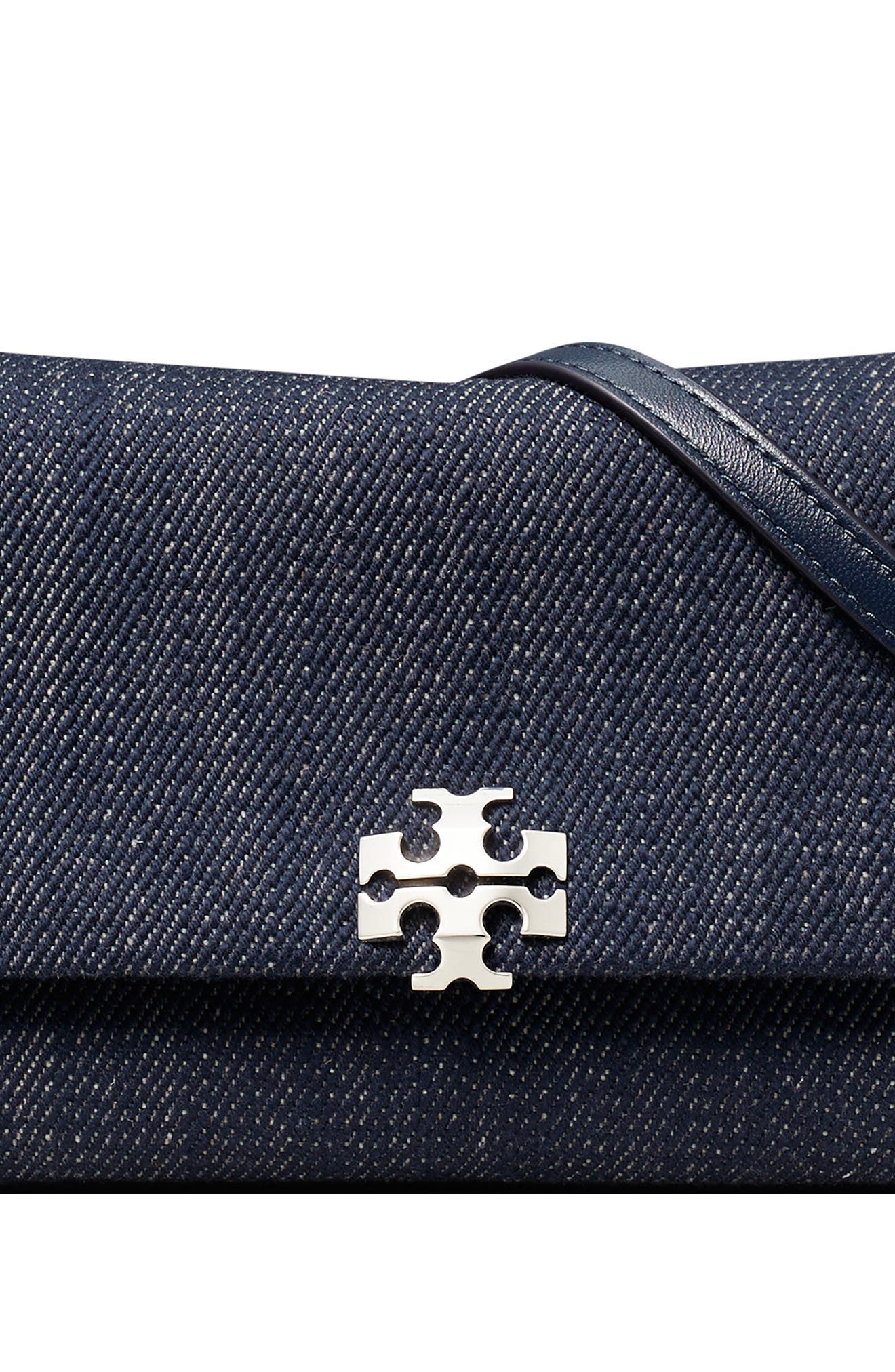 Charlie Denim Wallet on a Strap, Alternate, color, MIDNIGHT