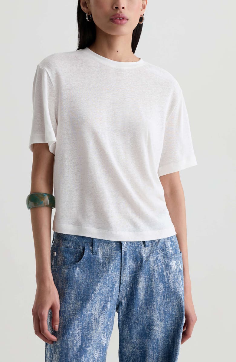 AG Charli Boxy Linen Blend T-Shirt, Main, color, 