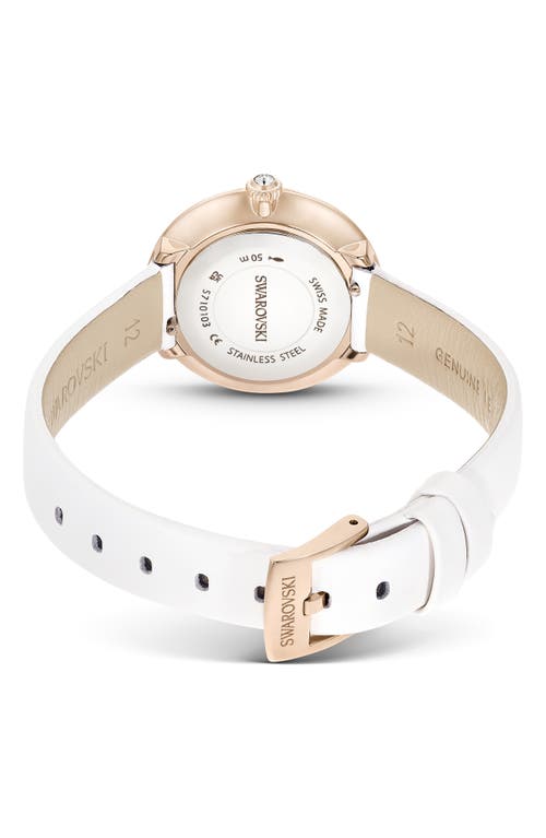 Swarovski Matrix Tennis Leather Strap Watch, 30mm