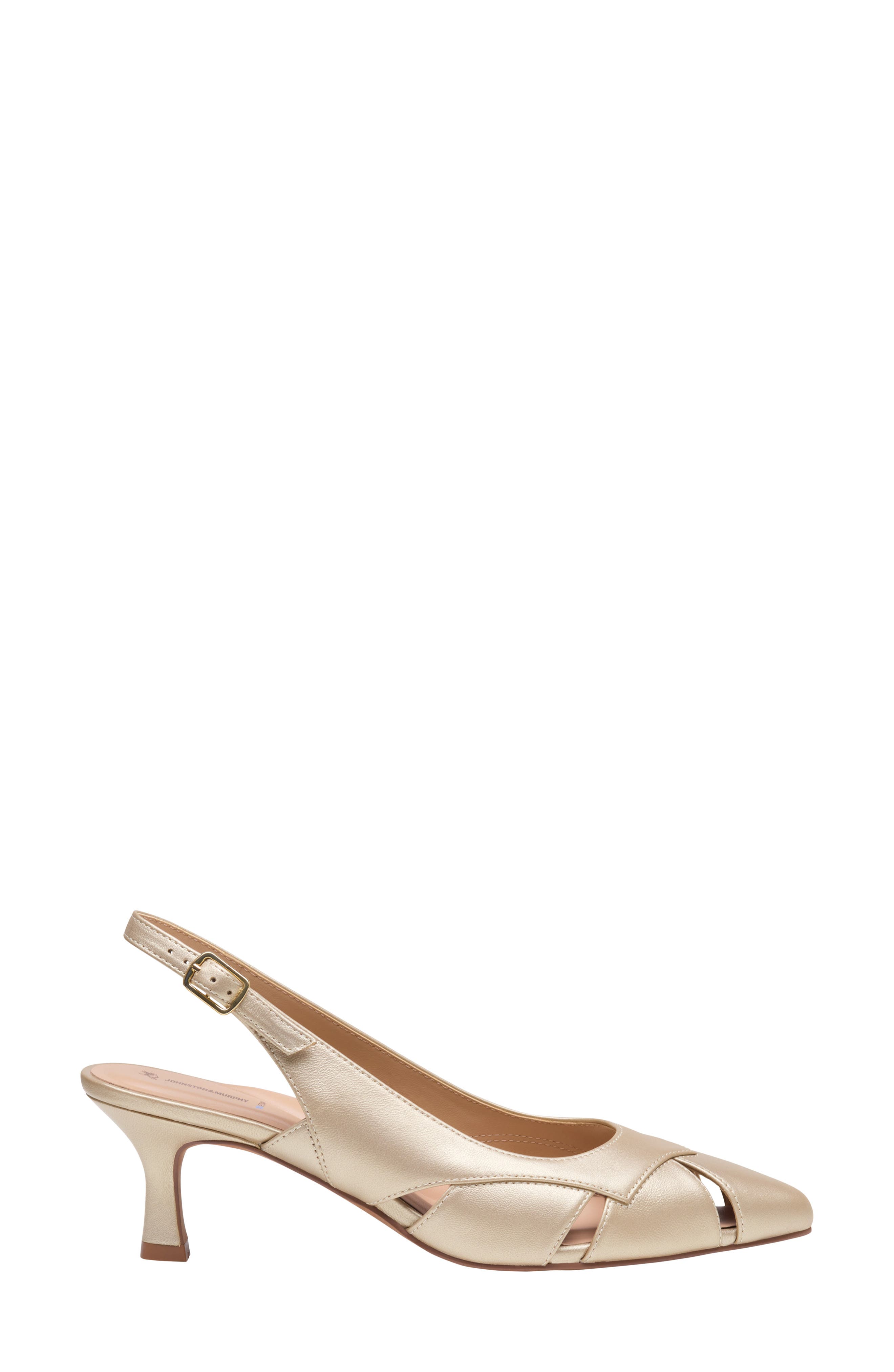 Lindsey Leather Cutout Slingback Pump, Alternate, color, SAND PEARLIZED LEATHER
