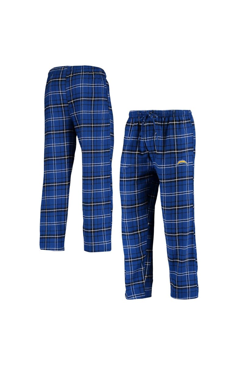 CONCEPTS SPORT Men's Concepts Sport Royal Los Angeles Chargers Ultimate Plaid Flannel Pajama Pants, Alternate, color, 