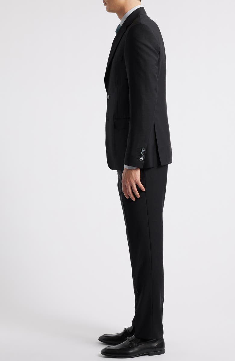 ZANETTI Matteo Slim Fit Black Wool Suit, Alternate, color, Black