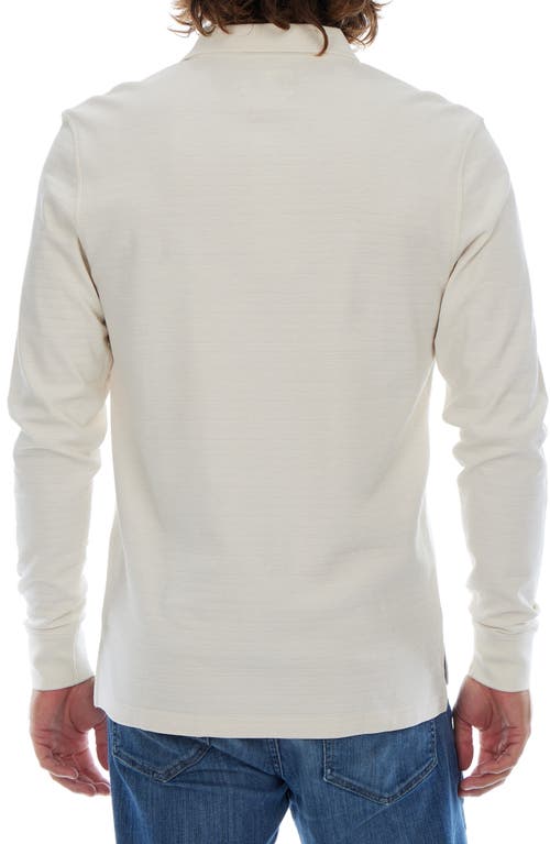 Px Horizontal Stripe Long Sleeve Cotton Polo In White
