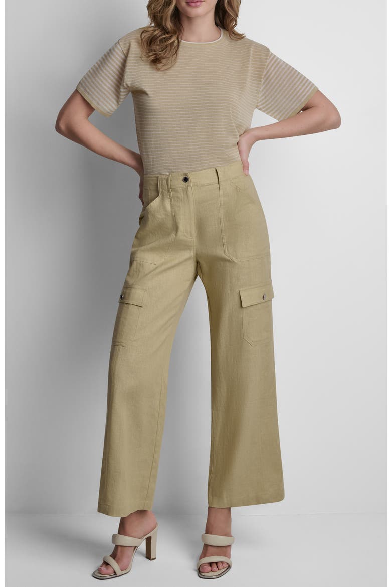 Linen Blend Cargo Pants, Alternate, color, MOJAVE DESERT