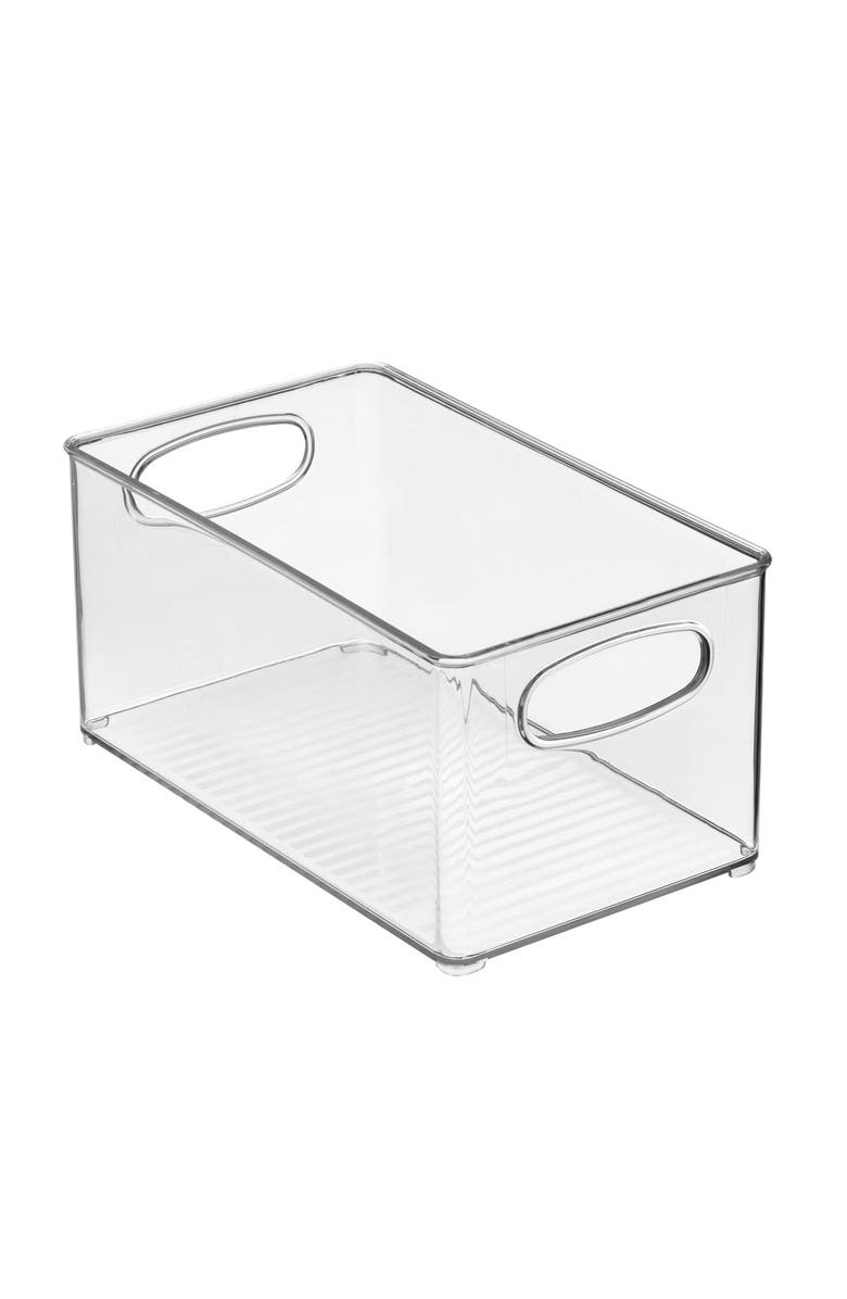 mDesign Plastic Storage Organizer Wide Container Bin with Handles for Bathroom, Home Organization - Holds Vitamins, Supplements, Makeup, Styling Tools - Ligne Collection - 8 Pack - Clear, Alternate, color, 