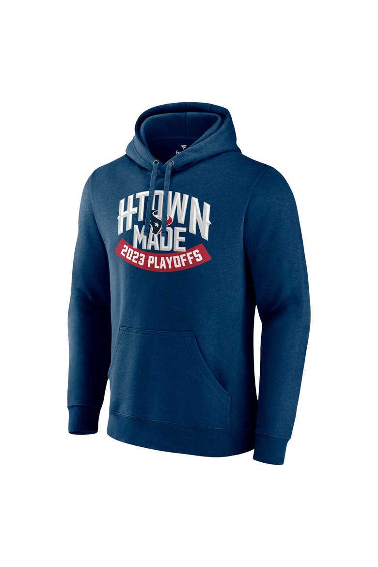 Men's Fanatics Branded Navy Houston Texans 2023 NFL Playoffs H-Town Made Fleece Pullover Hoodie, Alternate, color, Navy