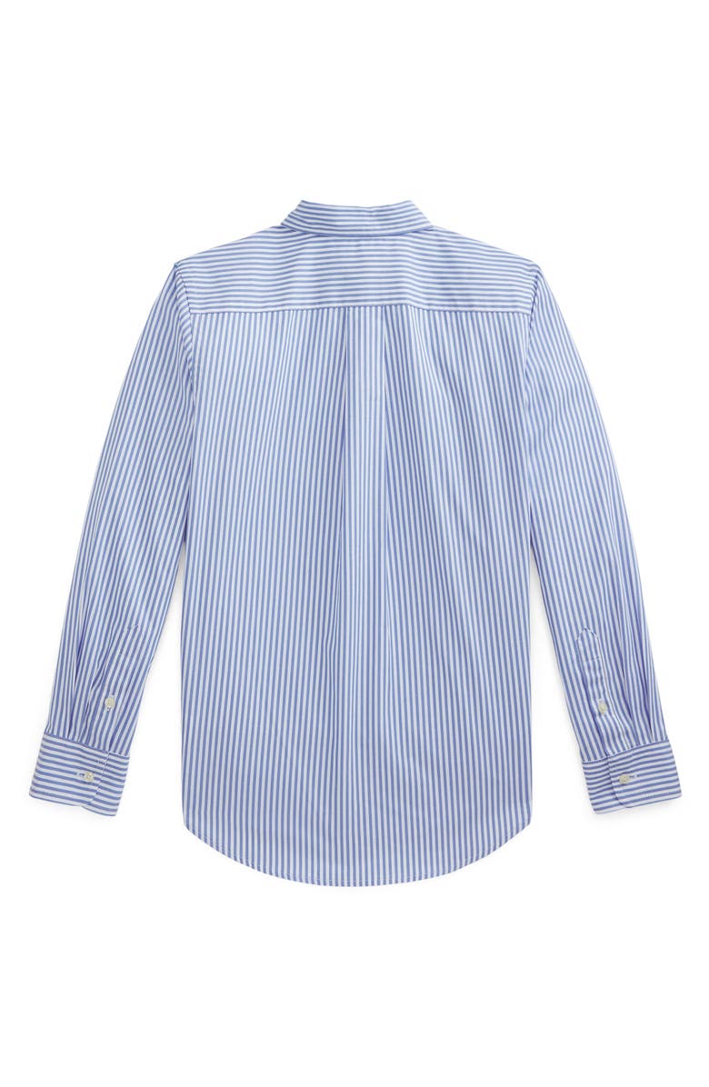 Polo Ralph Lauren Kids' Stripe Cotton Oxford Cloth Button-Down Shirt, Alternate, color, Light Blue/ White