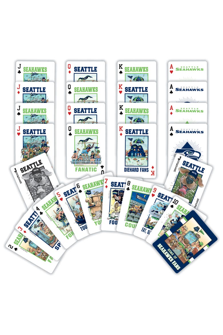 Seattle Seahawks Fan Deck Playing Cards, Alternate, color, Multicolor