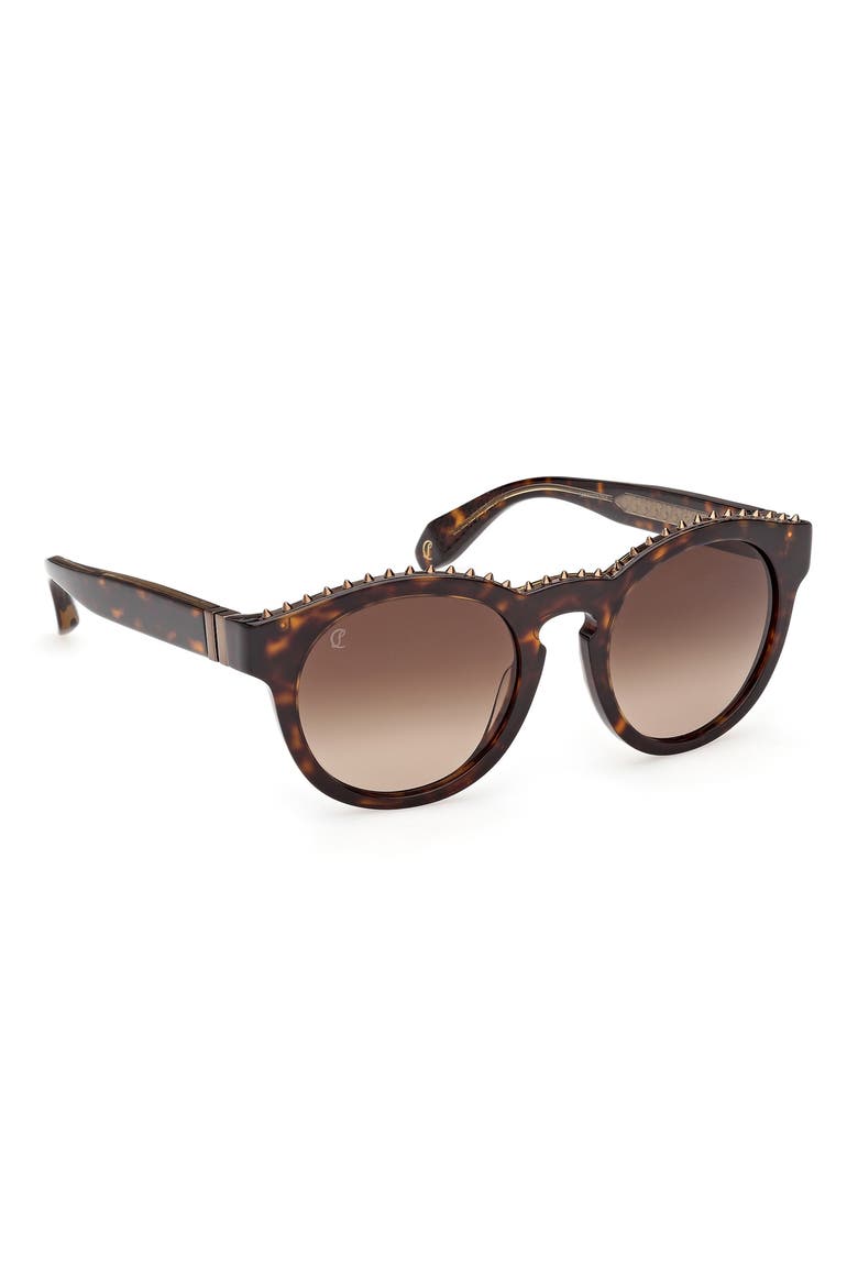 53mm Round Sunglasses, Alternate, color, HAVANA BRONZE / ZEISS GREEN