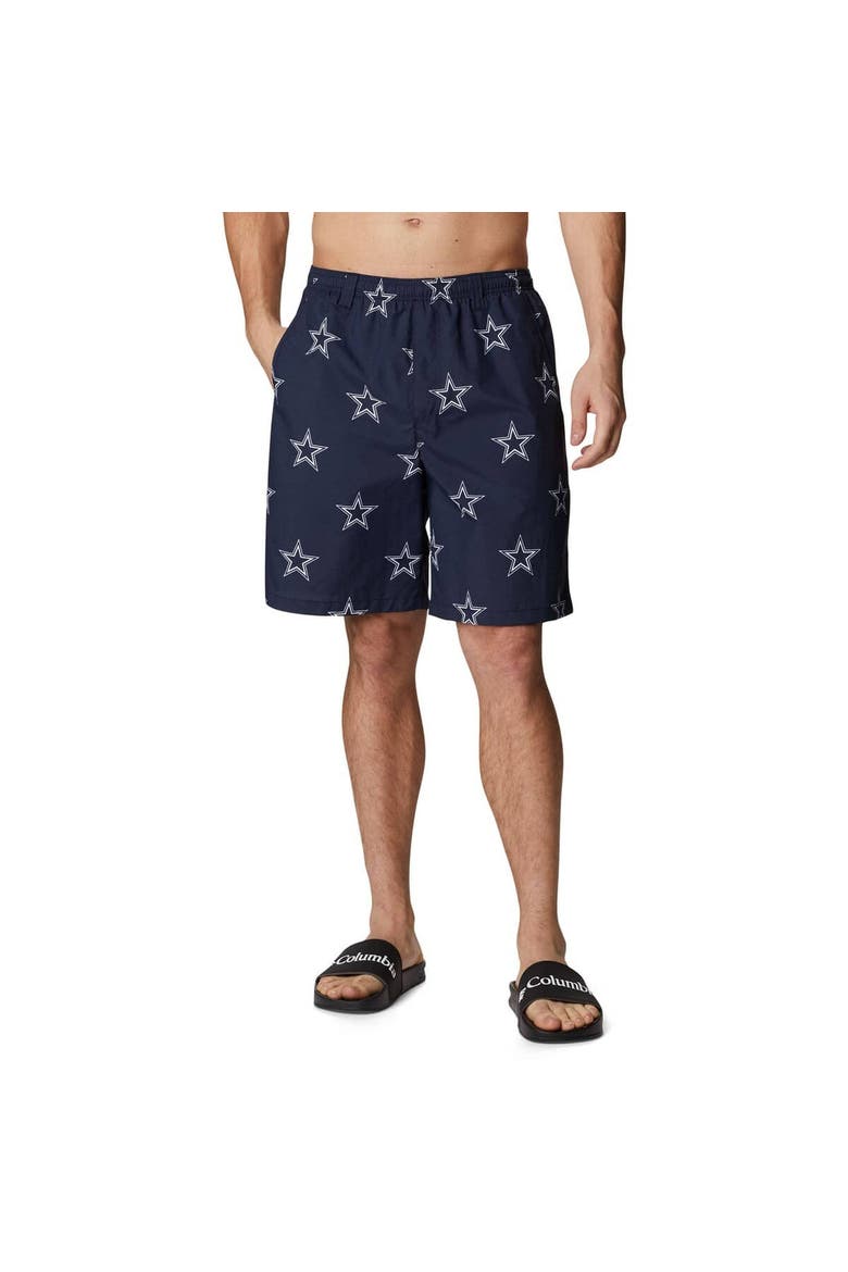 Men's Columbia Navy Dallas Cowboys Backcast III Printed Shorts, Main, color, Navy