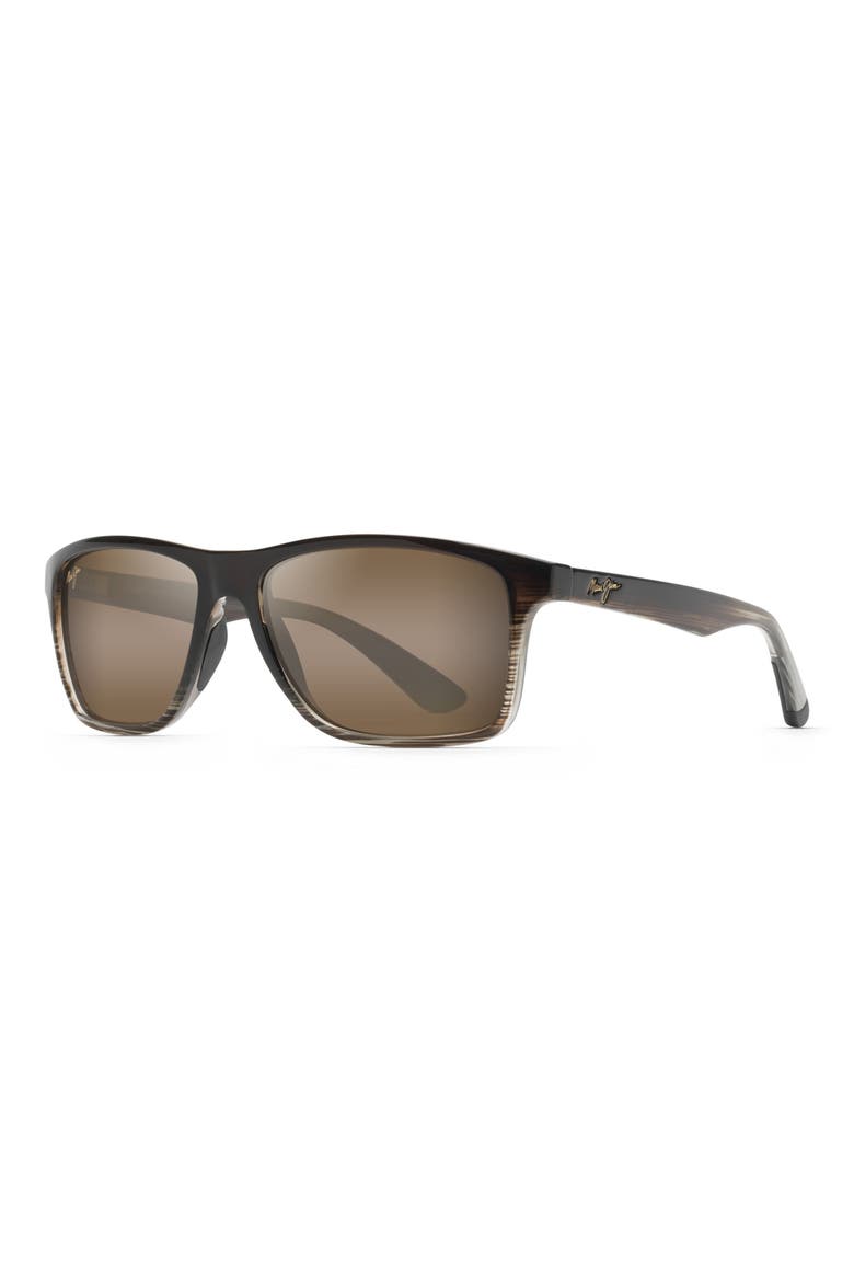 Onshore 58mm Polarized Rectangular Sunglasses, Alternate, color, CHOCOLATE FADE