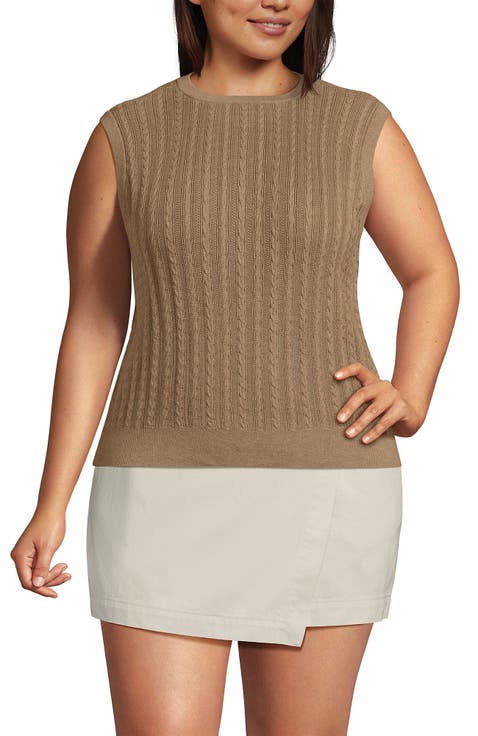 Cotton Pointelle Shell Sweater
