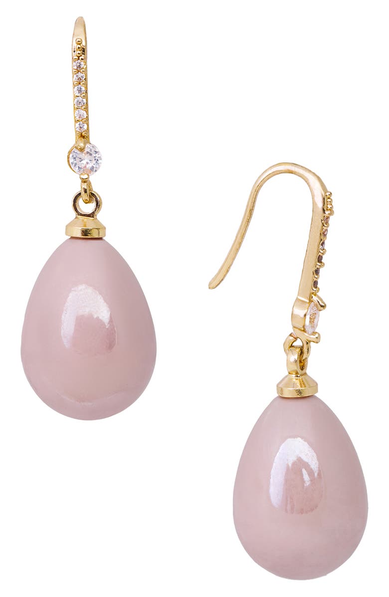 SAACHI Faux Pearl Crystal Dangle Earrings, Alternate, color, Blush
