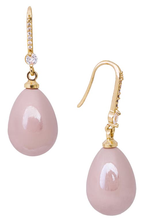 Saachi Faux Pearl Crystal Dangle Earrings In Blush
