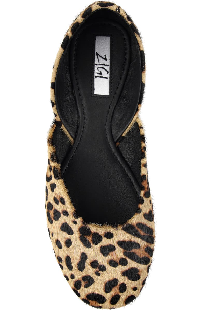 ZIGI Aberdeen d'Orsay Flat, Alternate, color, Leopard Calf Hair
