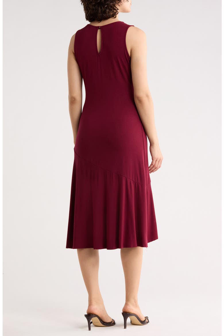 Sleeveless Asymmetrical Ruffle Hem Dress, Alternate, color, WINE