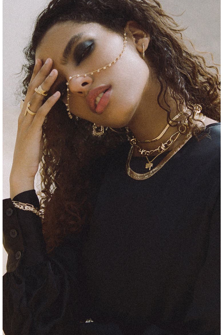 Nefertari Chain Necklace, Alternate, color, GOLD
