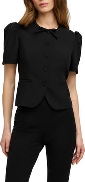 Favorite Daughter The Pardon Bow Detail Short Sleeve Jacket