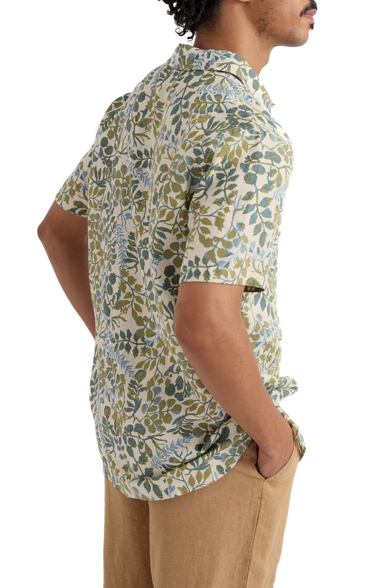 Seasalt Cornwall Blue Heron Short Sleeve Linen Shirt, Alternate, color, Winding Herbs Ecru