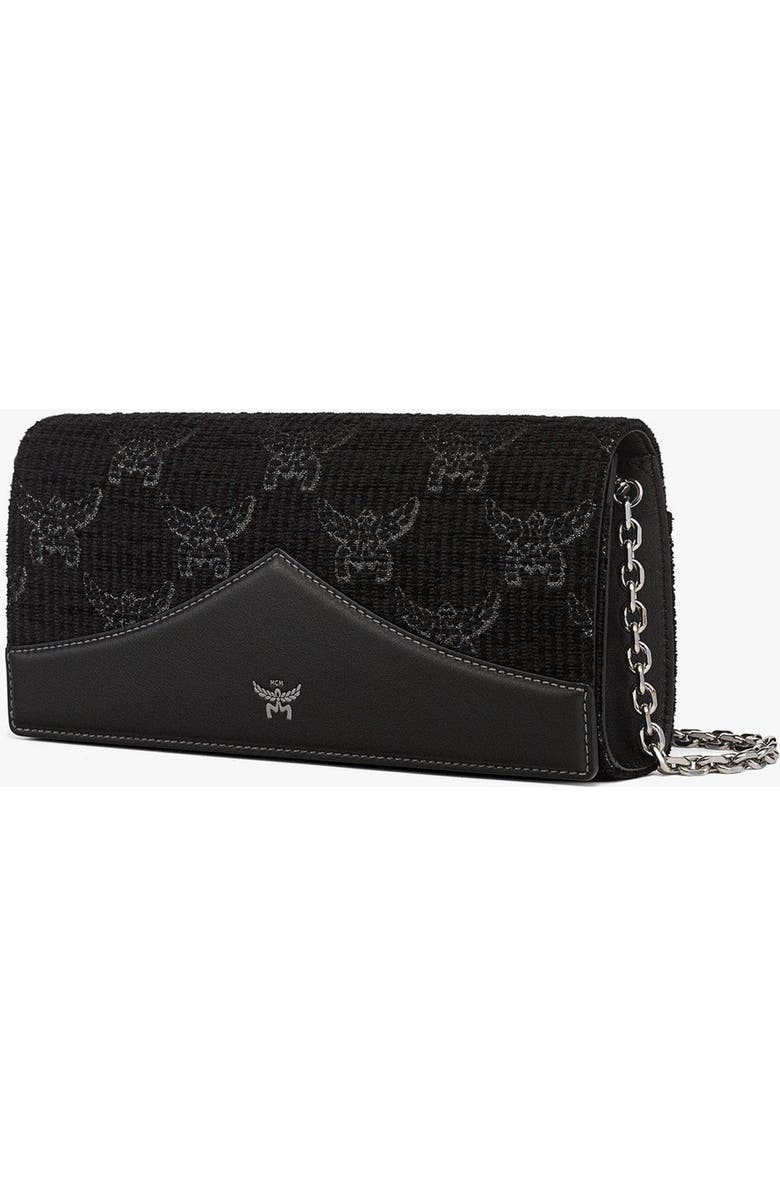 MCM Diamond Clutch in Lauretos Lurex Jacquard, Alternate, color, Black